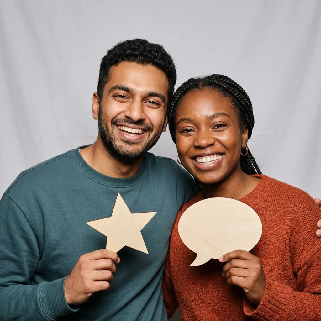 Original portrait of two friends